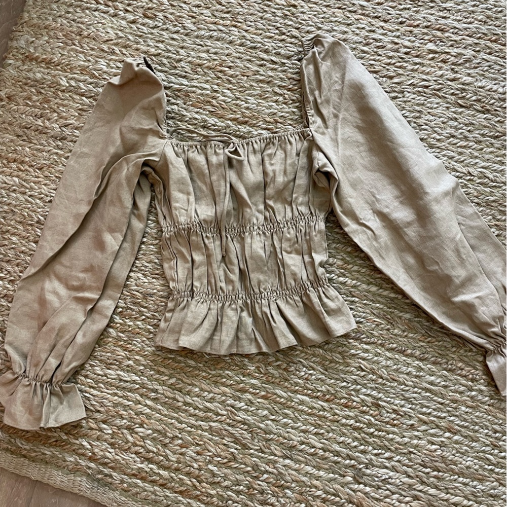 Reformation Tan Bustier Top